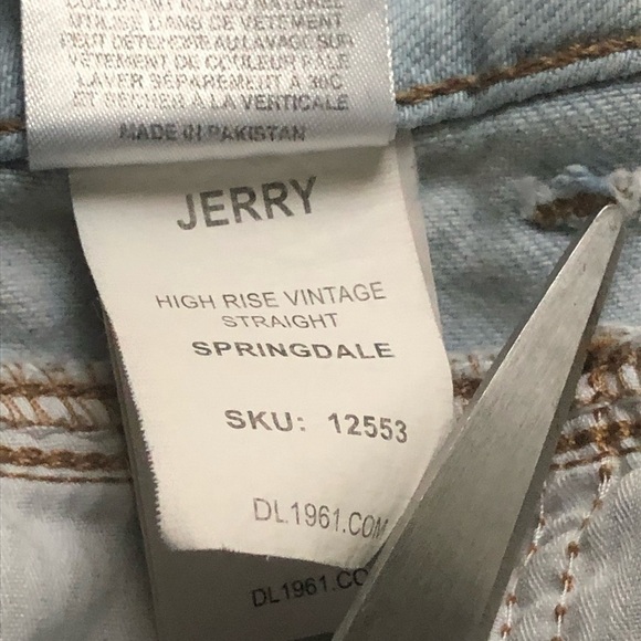 DL1961 Jeans Women's 32 Jerry Vintage High Rise Straight Leg Springdale Raw Hem - Picture 3 of 8